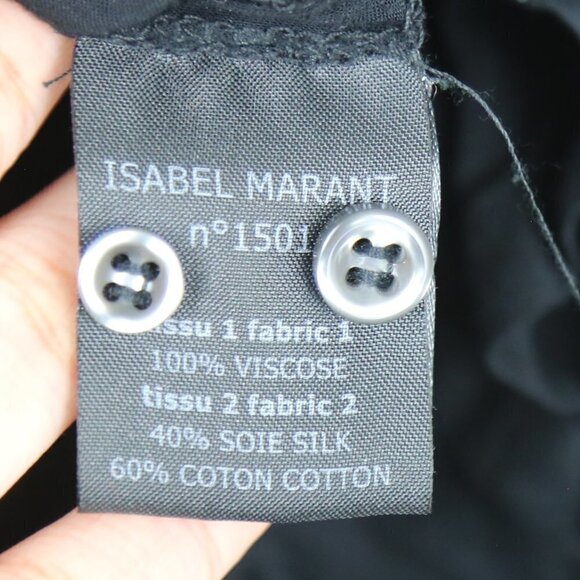 Isabel Marant Etoile Bateau Neckline Knee-Length Black Dress Size 40 - Picture 8 of 9